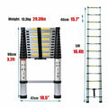 Schwarz/Silber Alu-Teleskopleiter 1,9m-6,2m lang Anlege Klapp-Mehrzweck-Leiter