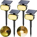 Solarlampen für Außen, 4 Stück 136 LED Solarstrahler für Außen mit Einstellba...