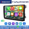 DAB+ Android 14 2+32G CarPlay GPS WiFi Autoradio Für VW Golf 5 6 Polo Skoda Seat