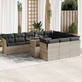Gartenmöbel Sofa Garnitur Lounge Sitzgruppe Kissen Poly Rattan 11-tlg. vidaXL
