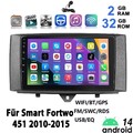 Android 14 Autoradio GPS Navi WIFI RDS Für Mercedes Benz Smart 451 2010-2015