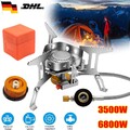 6800W/3500W Gas Campingkocher Winddicht Camping Gaskocher + Piezozündung Outdoor