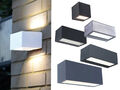 Eckige LED Wandleuchten für den Außenbereich/Garten mit Up and Down, groß/klein