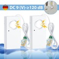 2x Wassermelder Wasserleckdetektor 9V Wasser Alarm Wasserwächter Sensor mit Akku