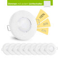 10 Stück linovum® LED Einbaustrahler fourSTEP Dim 5W IP65 weiß GU10 warmweiß