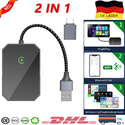 2 in 1 Wireless CarPlay Adapter für Apple CarPlay Android Auto Dongle Plug&Play