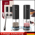 Pfeffermühle 2er Set Elektrisch Gewürzmühle mit LED Salzmühle Einstellbare NEU