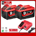 1-2x 9.0Ah Akku Für Milwaukee M18 M18B5 18V XC 12.0Ah 48-11-1860 Ersatzbatterie