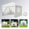 3x3m Partyzelt Gartenzelt Pavillon Bierzelt Camping Festzelt 4 Seitenteile Weiß