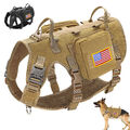 Taktisches Militär Hundegeschirr mit Flagge & Taschen Zuggeschirr MOLLE Weste ML