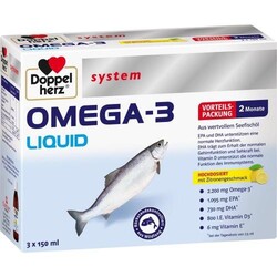 2x DOPPELHERZ Omega-3 Liquid system 3X150 ML