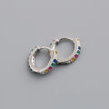 Creolen mit 14 Zirkonia Sterling Silber 925 Damen Ohrringe