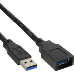 InLine USB3.0 Kabel A Stecker/Buchse SuperSpeed bis zu 5GBit/s schwarz 0,5m