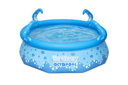 Aufstellpool Garten-Swimmingpool mit Wassersprüher rund Blau Ø 274x76 cm