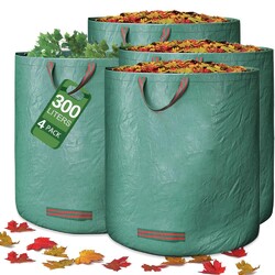 4 X Gartenabfallsack Laubsack Rasensack 2x500L 4 Griffe Garten Gartentasche