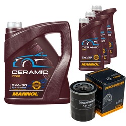 DENCKERMANN Inspektionspaket 8L MANNOL Ceramic 5W-30 passend für Mitsubishi