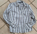 GERRY WEBER Damen Bluse gestreift stretch weiß schwarz grau blau Gr. 42 neuw.