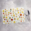 Platzset Tischmatte Platzdeckchen Platzmatte 45x30 Weiße Farbige Früchte