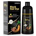 Schwarzes Haarfärbeshampoo 3 in 1 Natürliche Schwarze Haarfarbe 500ml für Fra...