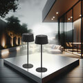 Lunartec 2er-Set LED-Akku-Tischleuchte, 150lm, 1200mAh, warmweiß, dimmbar, IP44