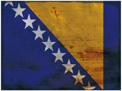 Blechschild 30x40 Bosnien und Herzegowina Flagge Länder National Fahne Europa