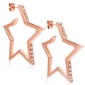 Stern Creolen Rosegold Kristall Große Creolen Ohrringe Gold Glitzer NOBEL SCH...