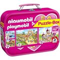 Puzzle Puzzle-Box Playmobil Mädchen 4 Kinderpuzzle Set Koffer Neu