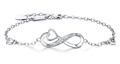 925 Silber Damen Infinity Armband Ankerkette Unendlichkeit Ewigkeit mit Herzen
