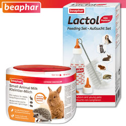 Beaphar-Set: Lactol Aufzucht Set + 200 g Kleintier-Milch für Nager, Igel & Co