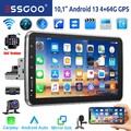 4+64G Android 13 Autoradio Carplay GPS Navi 1 DIN 10" Drehbar Bildschirm DVR Kam