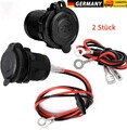 2x 12V Auto KFZ Zigarettenanzünder Dose Buchse Einbau Steckdose Adapter Kabel DE