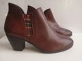 Damen Schuhe Stiefeletten Chelsea Boots Marc O'Polo Gr 40 UK 6,5 weinrot Leder