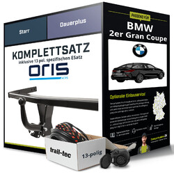 Für BMW 2er Gran Coupe Typ F44 Anhängerkupplung starr +eSatz 13pol 11.2019-jetztExklusiv für unsere Kunden: Montage ab 449,- Euro