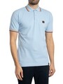 Trojan Herren Piqué-Poloshirt mit dreifarbigen Streifen, Blau