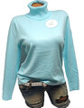Damen Pullover Rollkragen Feinstrick Pulli  Sweater weich Aqua  38 40 42 #62A