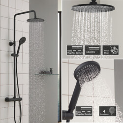 Duschsystem Regendusche Set Mit Seifenablage Thermostat Handbrause Duschpaneel 