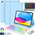 Beleuchtete Tastatur Hülle Maus für iPad 11/10/9/8/7th Air 5/6 10.9" 11" Pro 11