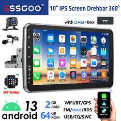 Android 13 64G Carplay DAB+ Autoradio NAVI RDS 1 DIN 360° Drehbar Bildschirm KAM