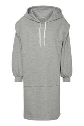 Cream Cremiska Damen Kleid Sweatkleid Hoodie Sweatshirt Kapuze grau Gr.S