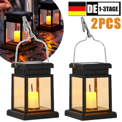 2er Set LED-Solarlaterne-Hängeleuchte im Freien Hof-Garten-Terrassen-Lampe