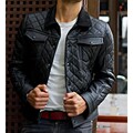 Herren Lederjacke Echt Lammleder Schwarz Biker Gesteppt Motorrad Mantel Jacke