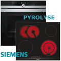 Herdset Pyrolyse Siemens Autark Einbaubackofen + Glaskeramik Kochfeld Facette 60