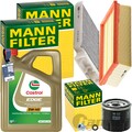 MANN INSPEKTIONSPAKET+4L CASTROL 5W-40 ÖL passend für RENAULT CLIO III 1.2+16V