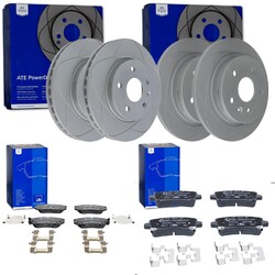 ATE PowerDisc BREMSSCHEIBEN + BELÄGE  passend für OPEL INSIGNIA A Limo + KombiVA 296x30mm | HA 292x12mm | NUR für = POC J60