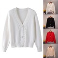 Damen Cardigan Gestrickt Strickjacke Langarm Pullover Top Herbst/Winter Mantel