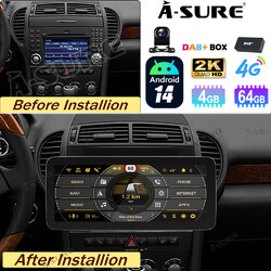 DAB+ 12" 8-Core Android 14 Autoradio BT Kam Für Mercedes-Benz SLK R171 2004-2010