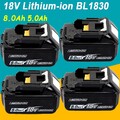4X NEU Akku 18V 8,0Ah 5Ah Original BL1830 BL1860 BL1850 Für Makita LXT Ladegerät