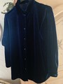 Damenhemd| Samtbluse |Blau | Grösse XL| 10% Elasthan |