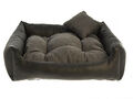 Hundebett Kunstleder Hundekissen Hundesofa Katzenbett Hundekorb Schwarz 80x65