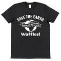 Waffeln T-Shirt Save The Earth Spruch Food Lover Geschenk Brunch Frühstück Unisex